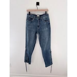 Oliver Logan high-rise Mulberry Lace Up Denim Jeans-Size 30